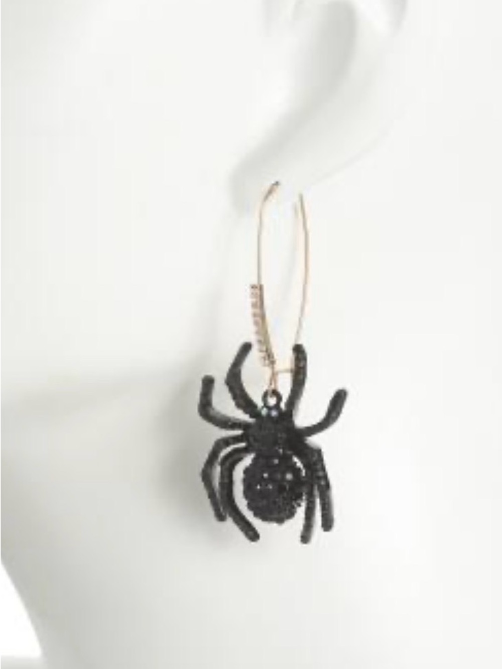 Betsey Johnson Black Spider Drop Earrings